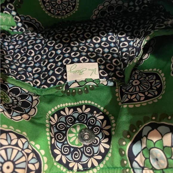 Vera Bradley Green Patterned Tote Bag - Picture 5 of 6